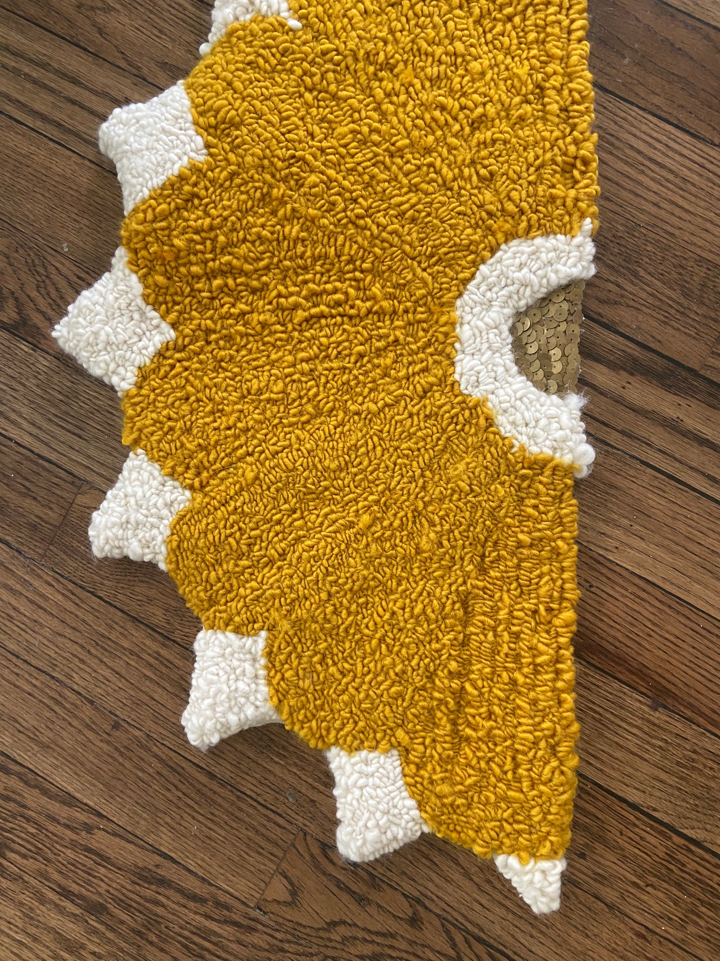 Mustard Starburst Tufted Wall Hanging