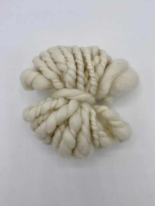 Bulky Cream Corriedale Yarn Mini Skein