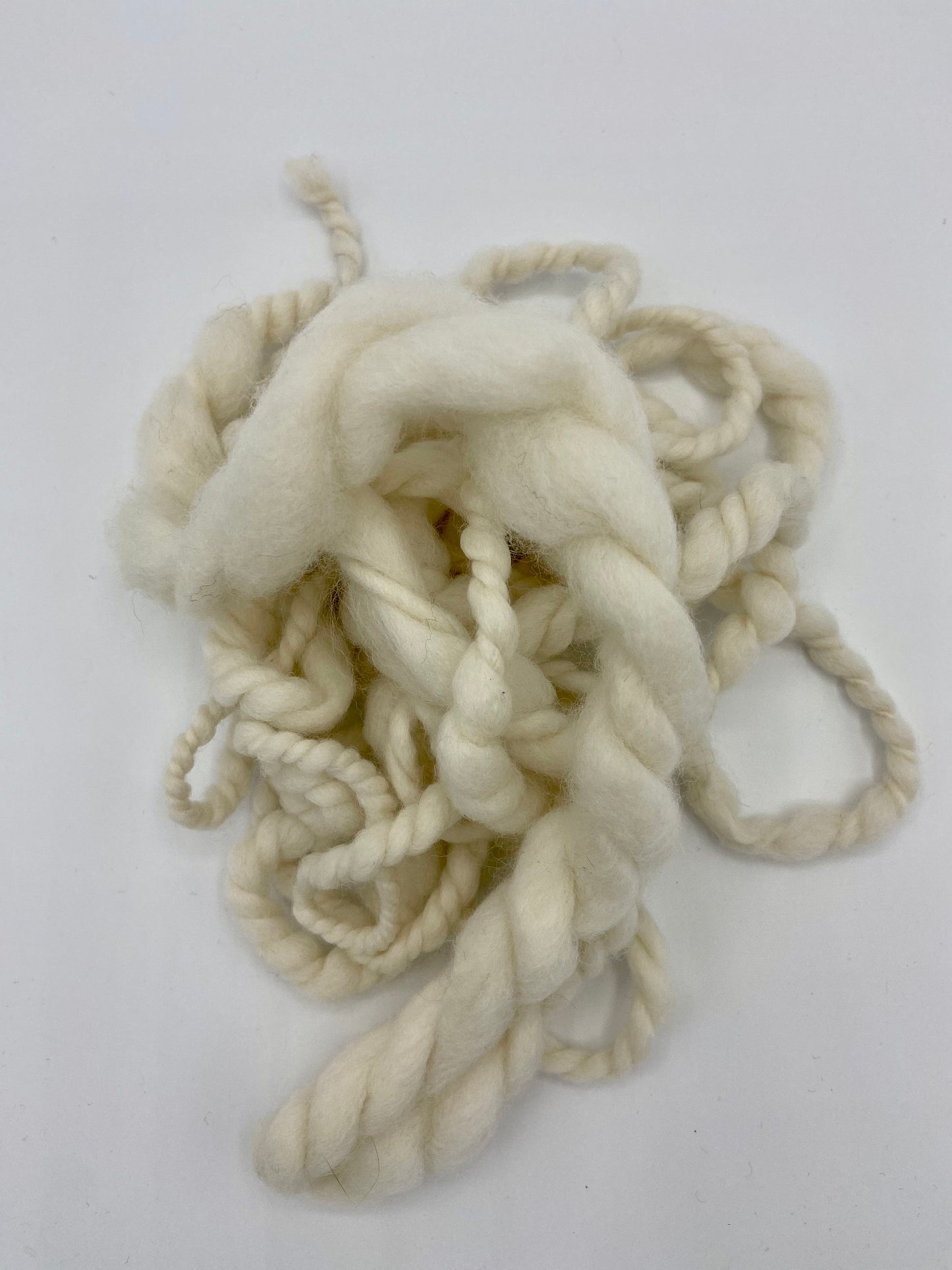 Bulky Cream Corriedale Yarn Mini Skein