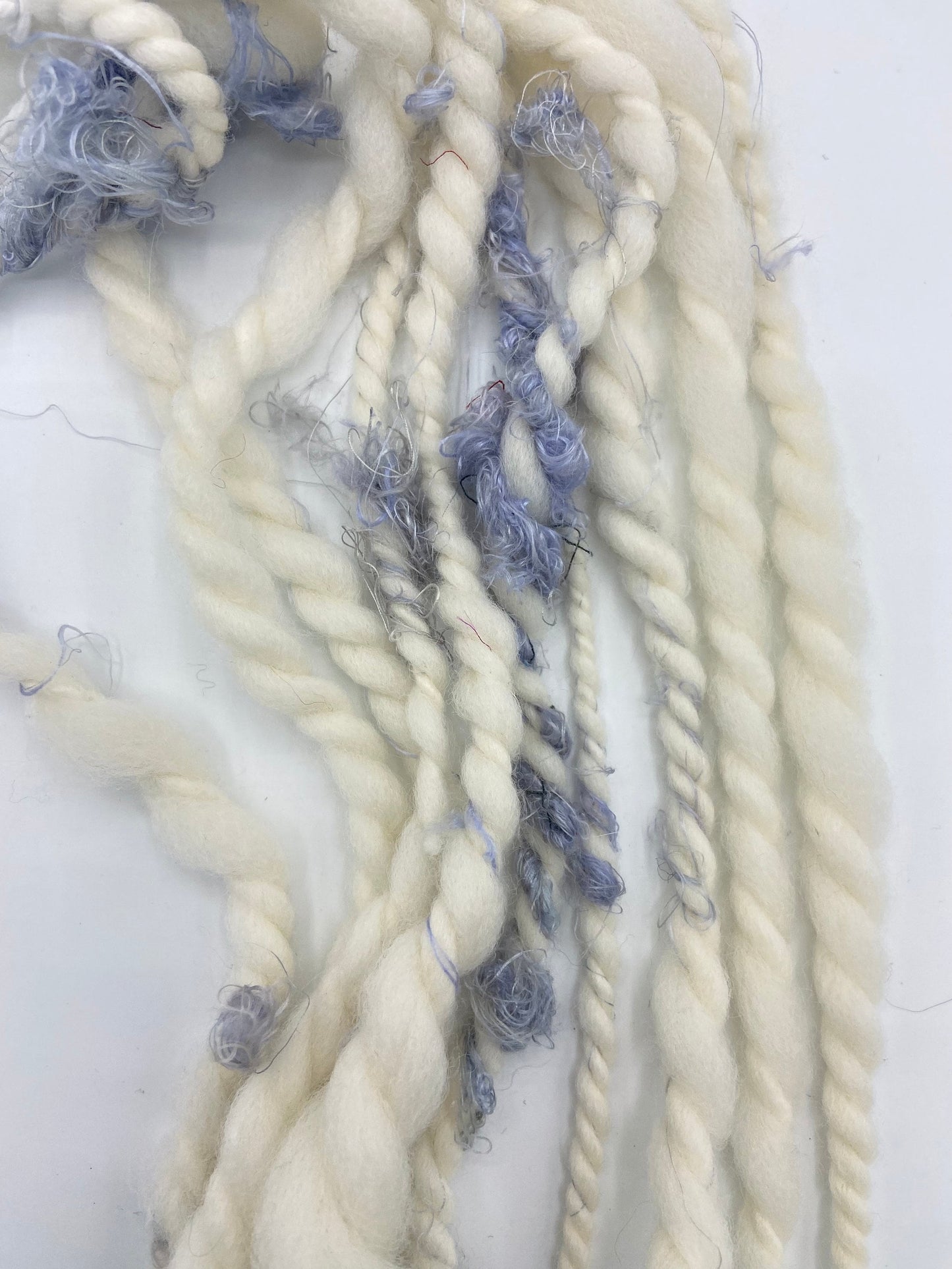 Bulky Cream and Sari Silk Yarn Mini Skein