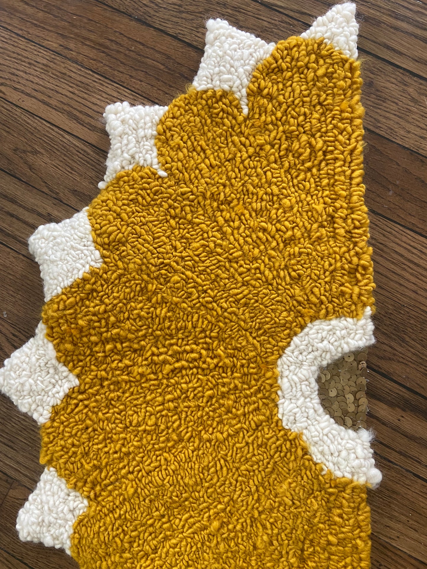 Mustard Starburst Tufted Wall Hanging